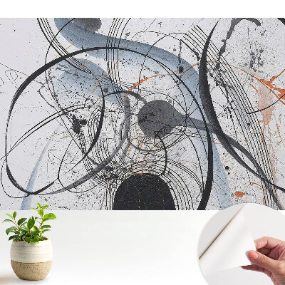 Dekor tapéta absztrakt vonalakkal és szétszórt kompozícióval