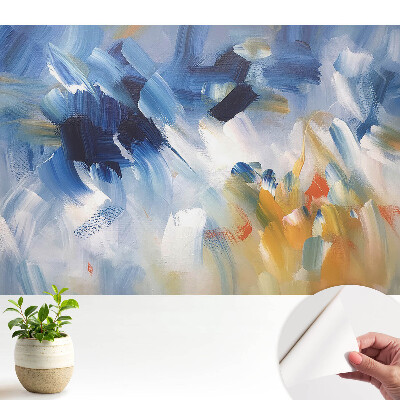 Öntapadós tapéta színes ecsetvonásokkal és absztrakt mintával