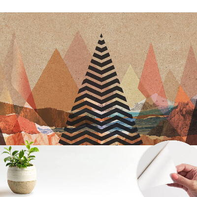 Dekor tapéta absztrakt háromszögek motívummal, egyensúly és harmónia hangulatát árasztva