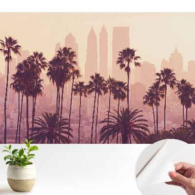 Öntapadós tapéta hangulatos pálmafákkal naplementekor