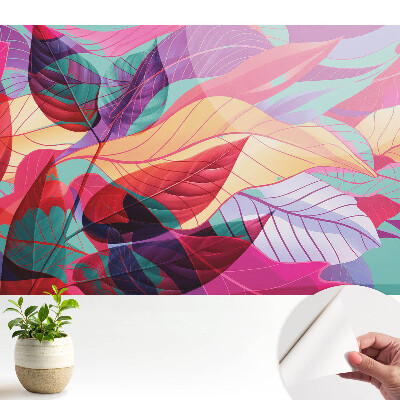 Öntapadó tapéta Színes levelek absztrakt stílusban