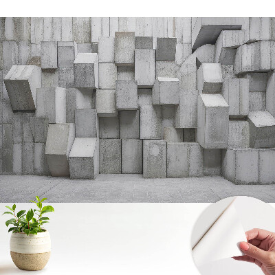 Dekor tapéta beton hatású ipari téglatest mintával