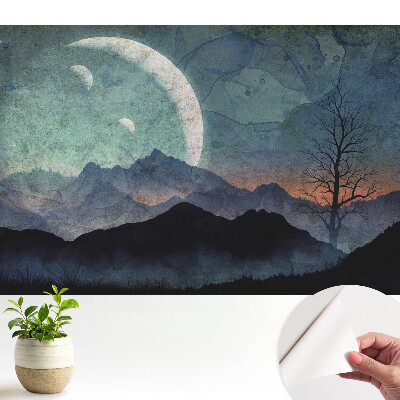 Öntapadó tapéta, titokzatos hegyekkel és holdakkal