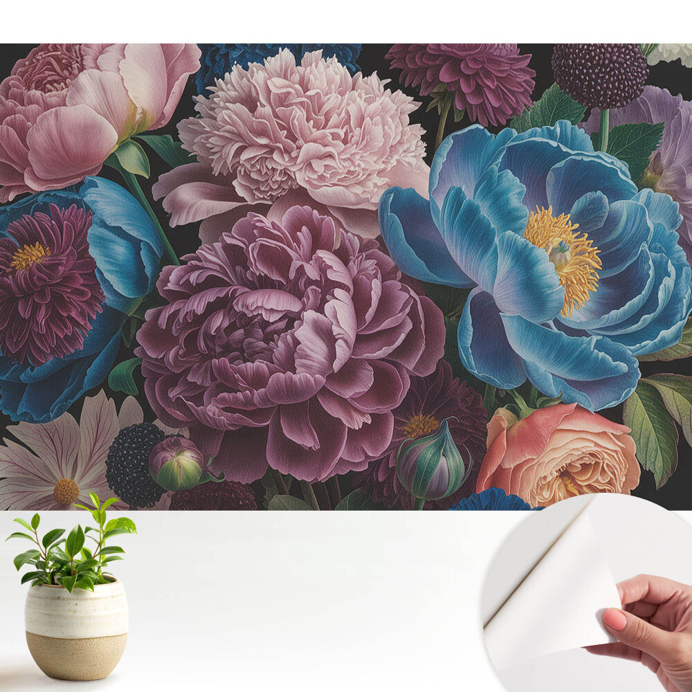 Öntapadós tapéta falra Színekkel teli virágminta