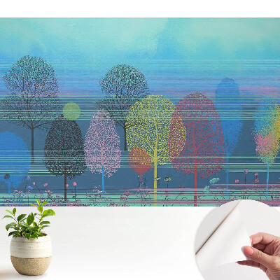 Tapéta Színes fák az ég ellen