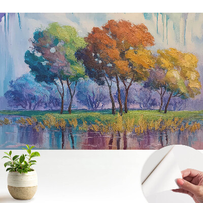 Öntapadós tapéta falra Színes fák absztrakt kompozíció