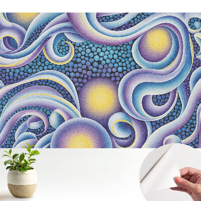 Dekor tapéta absztrakt, színes örvénymintákkal