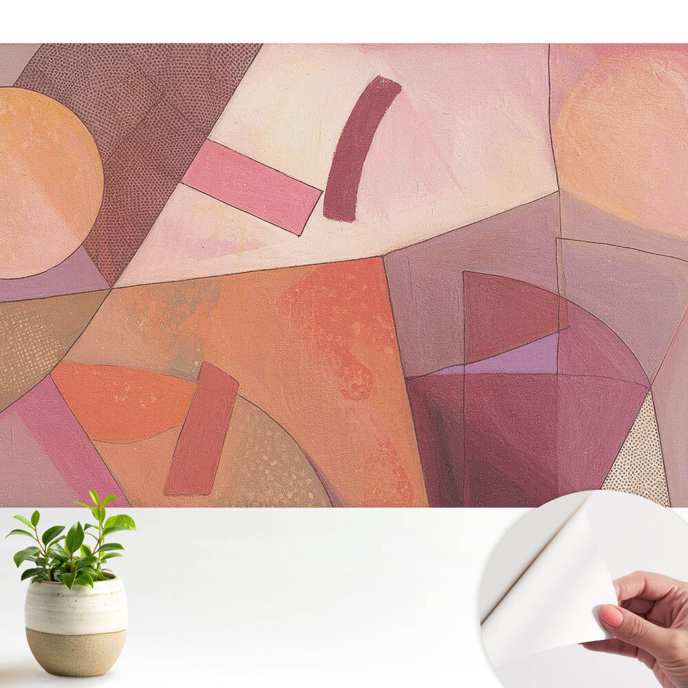 Öntapadós tapéta falra Absztrakt geometriai formák meleg színekben