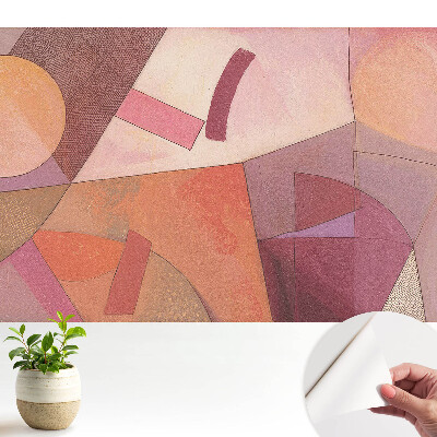 Öntapadós tapéta absztrakt geometriai mintával meleg színekben