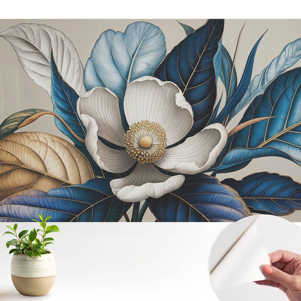 Öntapadós tapéta Virágok és levelek modern stílusban