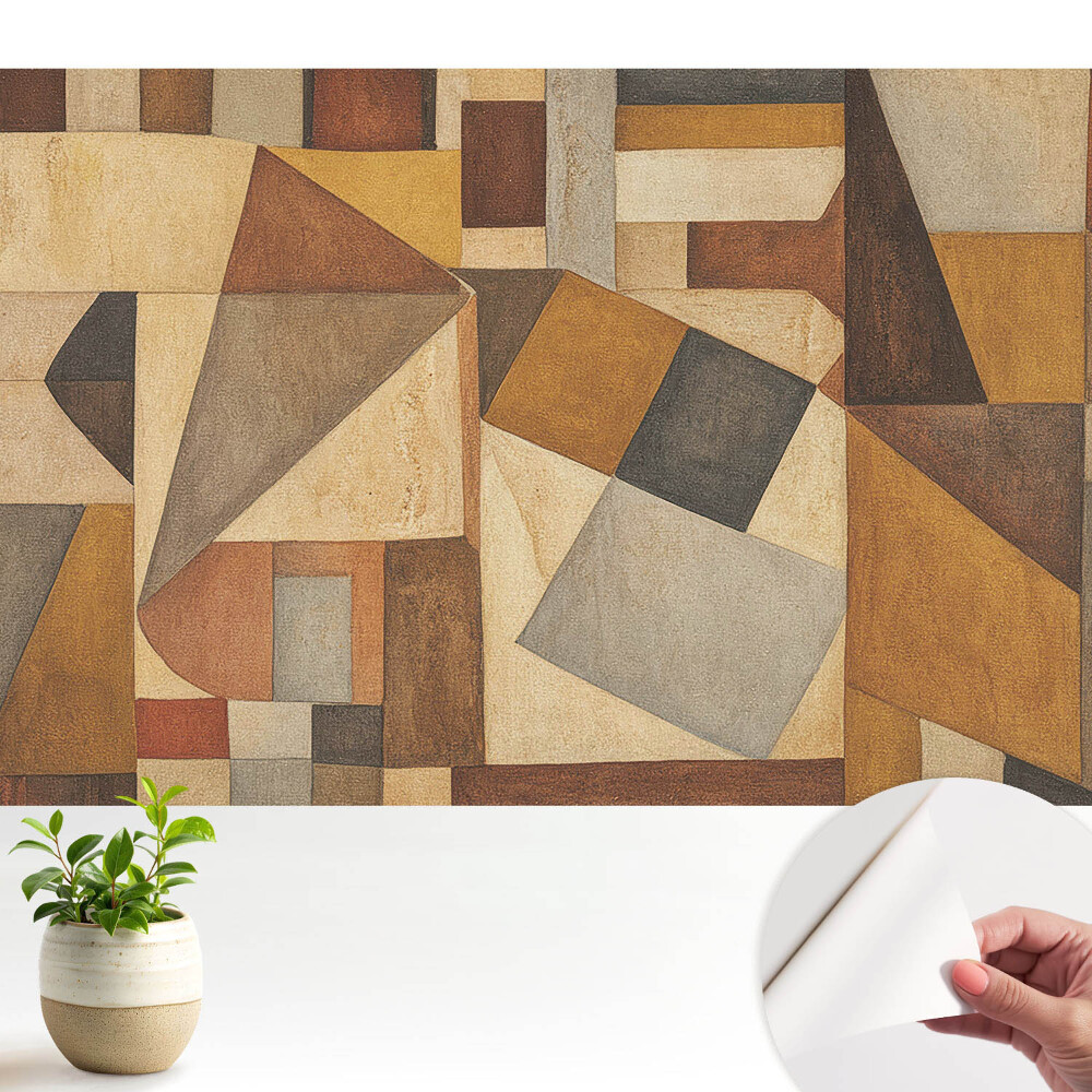 Öntapadós tapéta Geometriai formák és meleg színek
