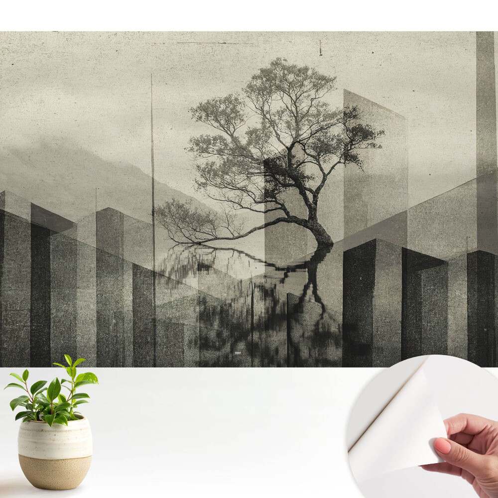Modern tapéta Egy fa a városképben