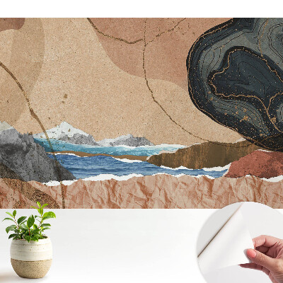 Öntapadó tapéta színes tájjal, szárazföldi és tengeri motívumokkal