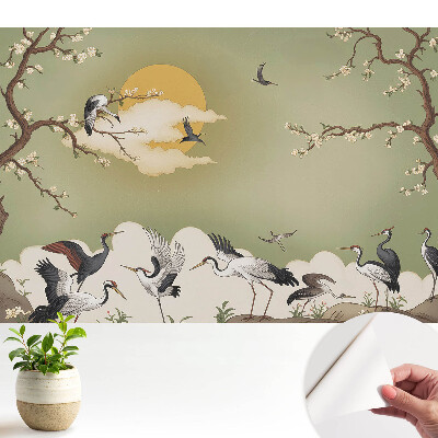 Öntapadós tapéta darukkal és virágzó fákkal