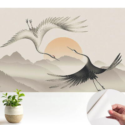 Dekor tapéta „Daruk a hegyek felett” a természet harmóniáját ábrázoló mintával