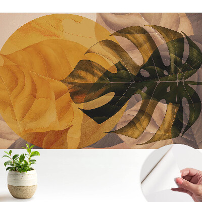 Tapéta meleg tónusú leveles mintával