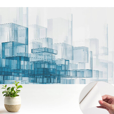 Öntapadó tapéta Térbeli kék kockák modernitás