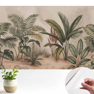 Modern tapéta egzotikus levelekkel bohém stílusban