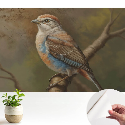 Modern tapéta valósághű madárral egy ágon