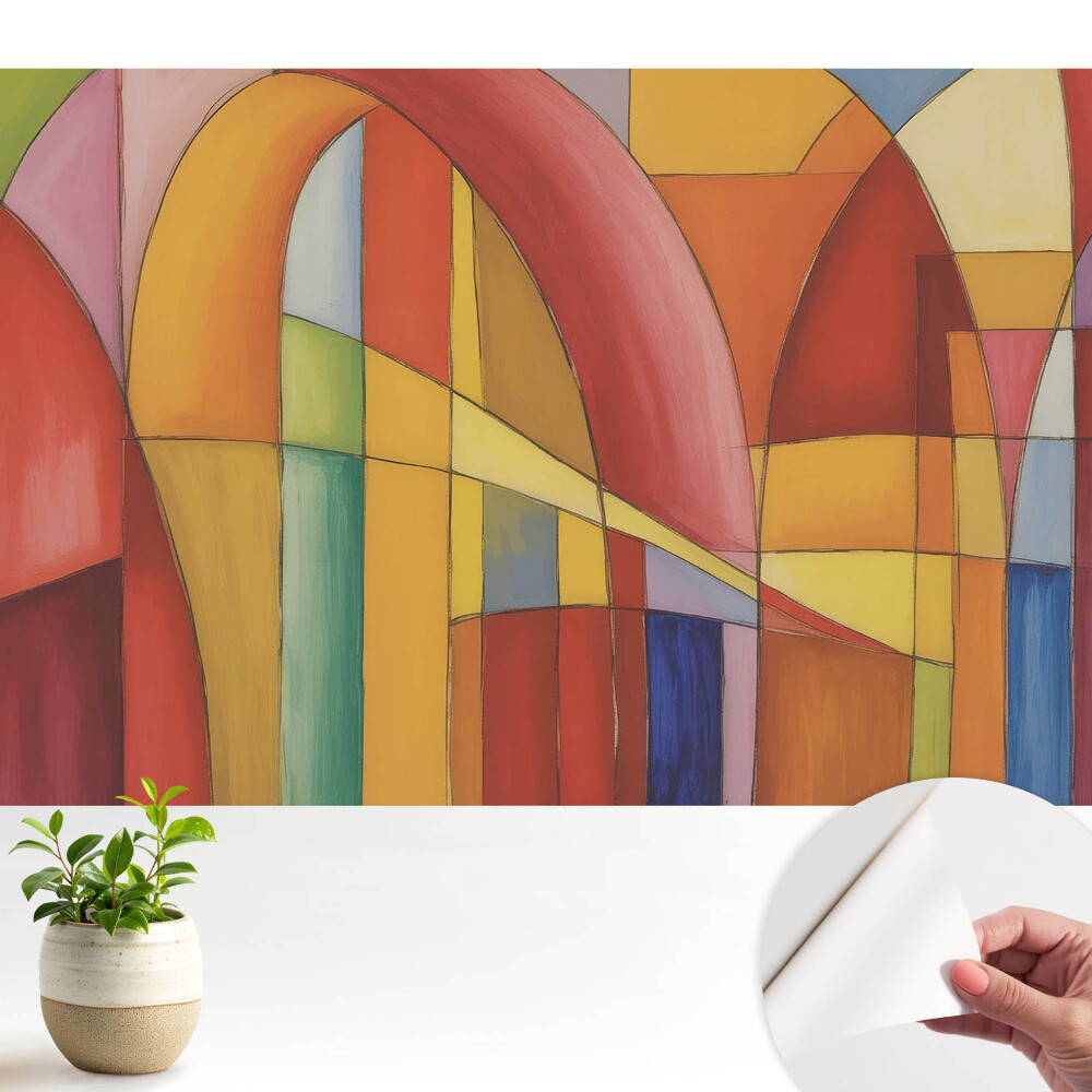 Öntapadós tapéta Színes geometriai ívek