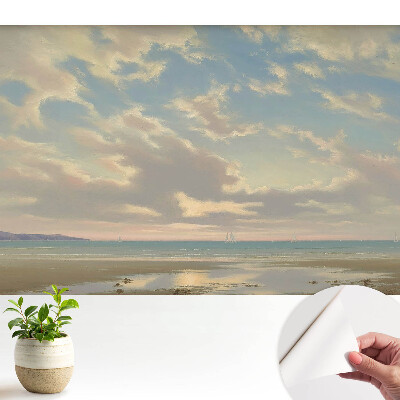 Öntapadós tapéta idilli tengerparti tájjal