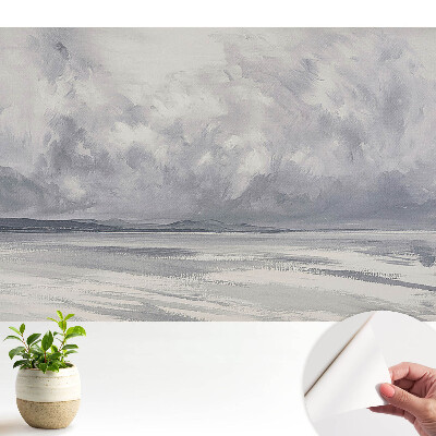 Öntapadós tapéta Sötét felhők a nyugodt tenger felett