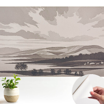 Tapéta: hegyi tájkép a természet békés harmóniájával