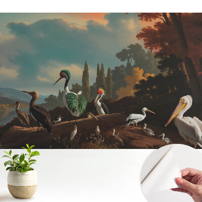 Öntapadós tapéta „A madarak a víz felett szebbek, mint egy álom”