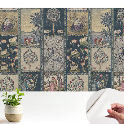 Modern tapéta A természet klasszikus foltvarrásából