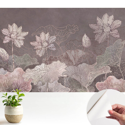 Öntapadó tapéta lótuszvirág mintával, a természet eleganciáját idéző kivitel