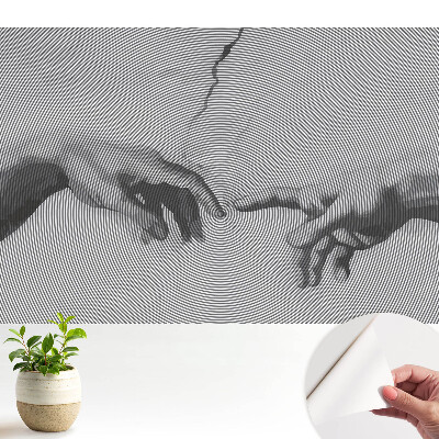 Öntapadó tapéta koncentrikus vonalakban elhelyezkedő kézmintával