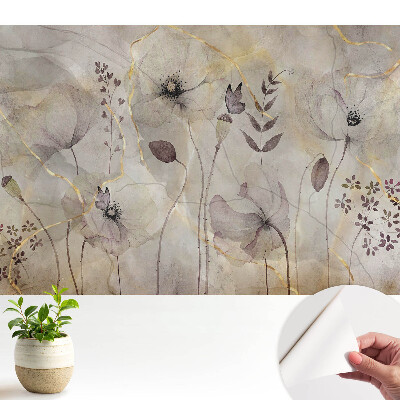 Öntapadós tapéta rusztikus virágmintával, amely egy csipetnyi eleganciát ad a falnak