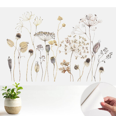 Tapéta szárított növények rusztikus kompozíciójával