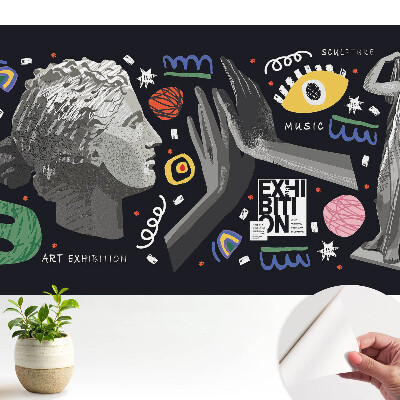 Öntapadós tapéta absztrakt művészeti és zenei motívumokkal