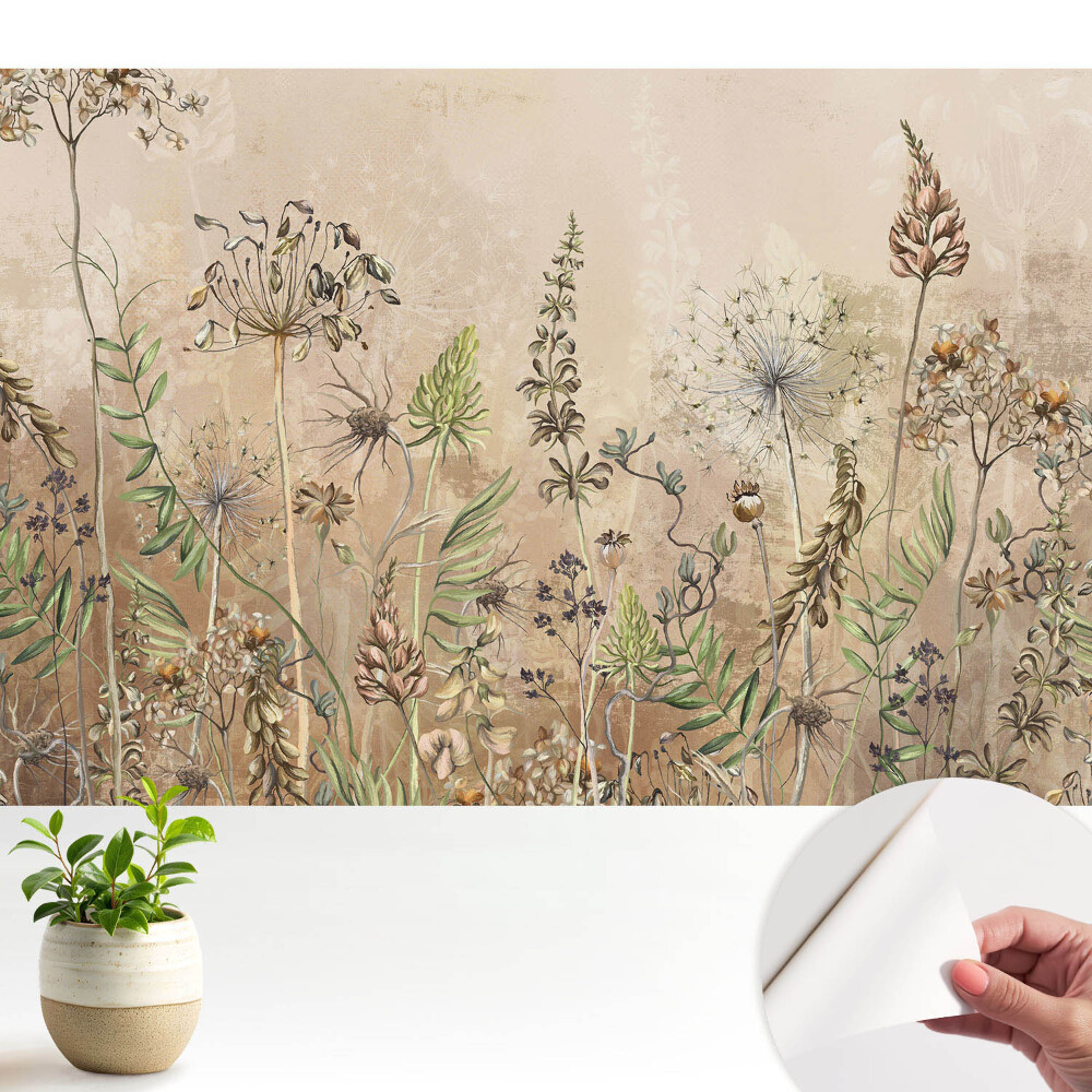 Modern tapéta Pasztell növényi motívumok