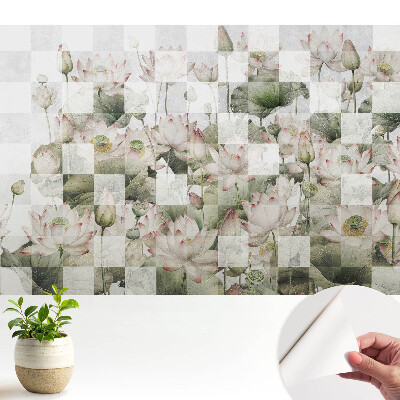 Tapéta lótuszvirágos és geometrikus mintákkal