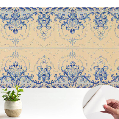 Modern tapéta Klasszikus díszítőminta, elegancia kék