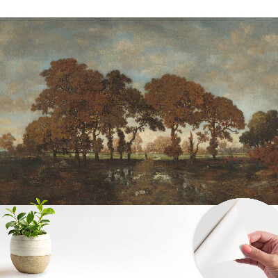 Öntapadós tapéta őszi fák rusztikus tájjal