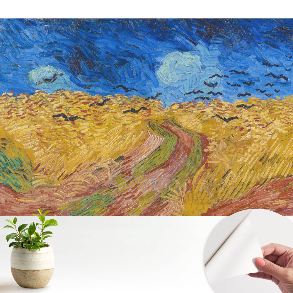 Öntapadós tapéta Élénk színű madarak integetnek a gabonafélék között