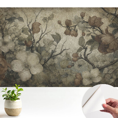 Öntapadós tapéta rusztikus virágkötészeti mintával