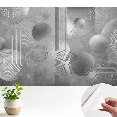 Tapéta geometriai mintákkal szürke árnyalatokban