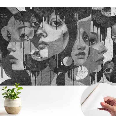 Dekor tapéta absztrakt női portrékkal