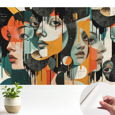 Tapéta Absztrakt arcok intenzív színekkel