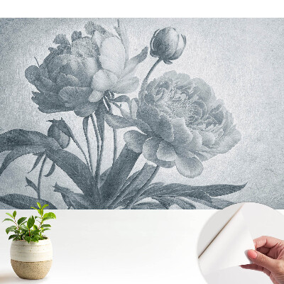 Dekor tapéta Szürke, finom virágok elegancia szerkezete