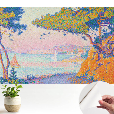 Modern tapéta tengerparti tájképpel, az impresszionizmus energiájával