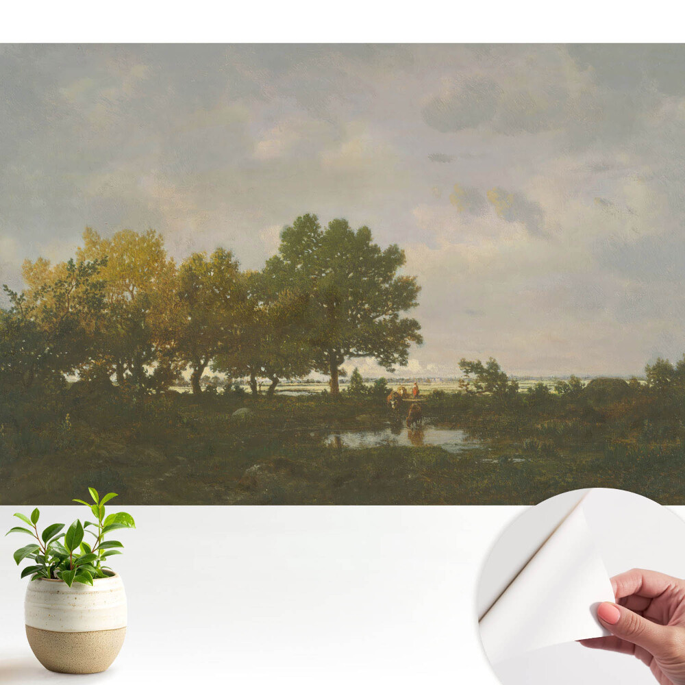 Öntapadós tapéta falra Egy festői erdő lovassal