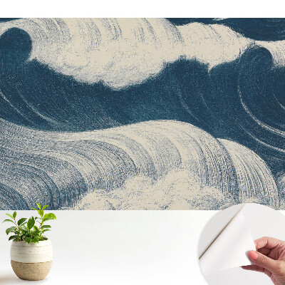 Öntapadó tapéta sötétkék hullámmintával