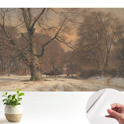 Modern tapéta Téli erdő béke természet