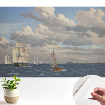 Öntapadó tapéta vitorlás hajó- és tenger motívumokkal