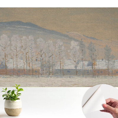 Öntapadós tapéta festői téli hegyi tájjal és házikókkal